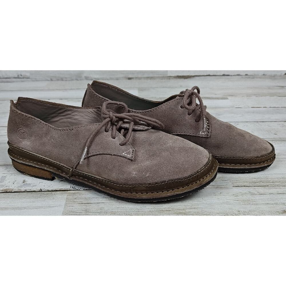 Ocean Minded Womens 7.5 Suede Oxfords Brown Lace Up Casual Comfort